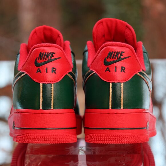 Nike Air Force 1 Red Green Gold Custom - Picture 10 of 15